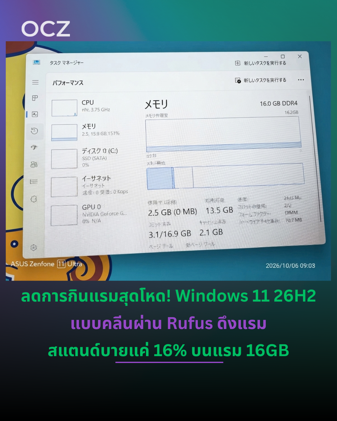 ลดการกินแรมสุดโหด! Windows 11 26H2 แบบคลีนผ่าน Rufus ดึงแรมสแตนด์บายแค่ ...